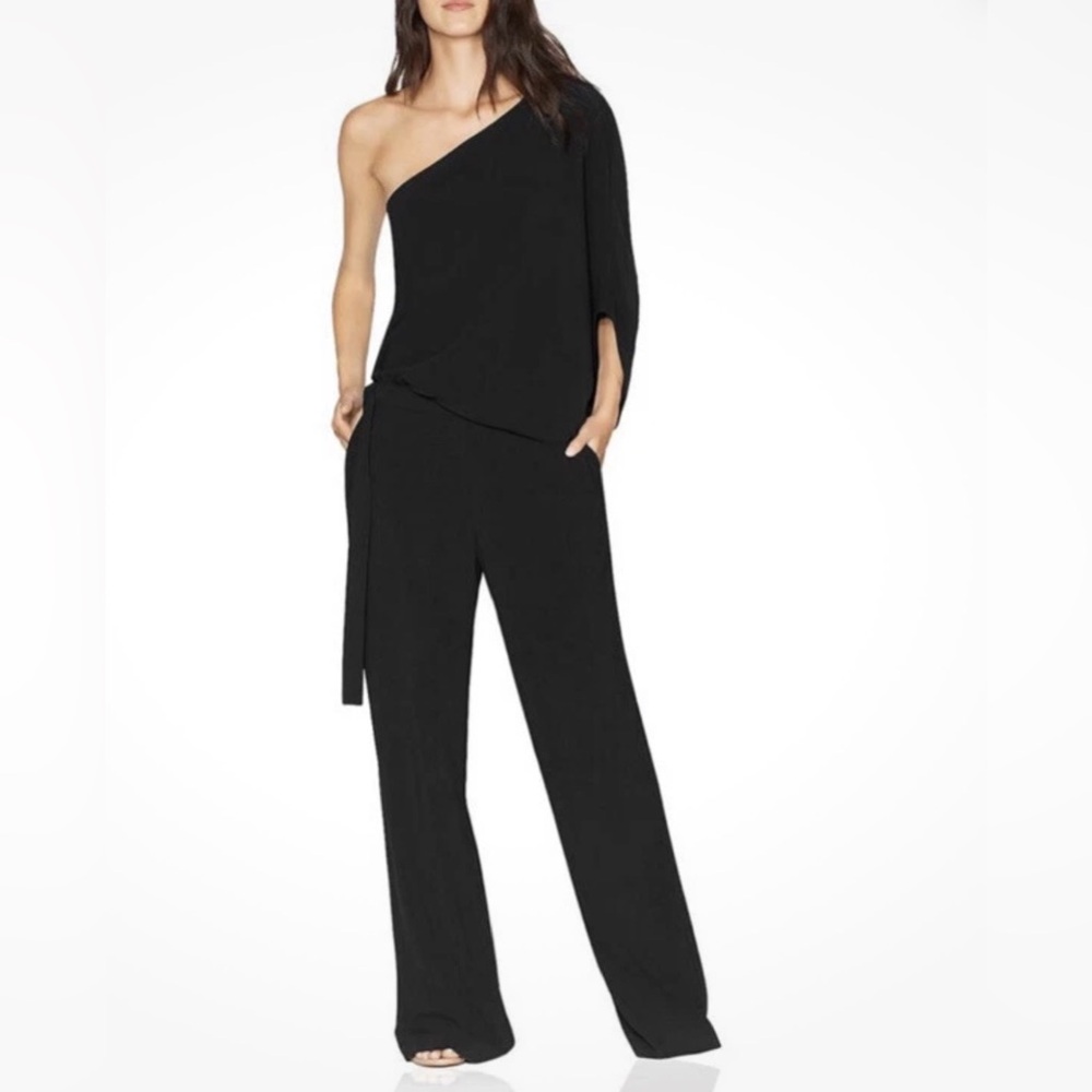 Halston One-Shoulder Gia black Jumpsuit 8